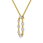 Lab Grown Diamond Pendant Necklace 0.45 Carat IGI Certified Round Shape 925 Sterling Silver Yellow Gold Plated Fashion Pendant Necklace