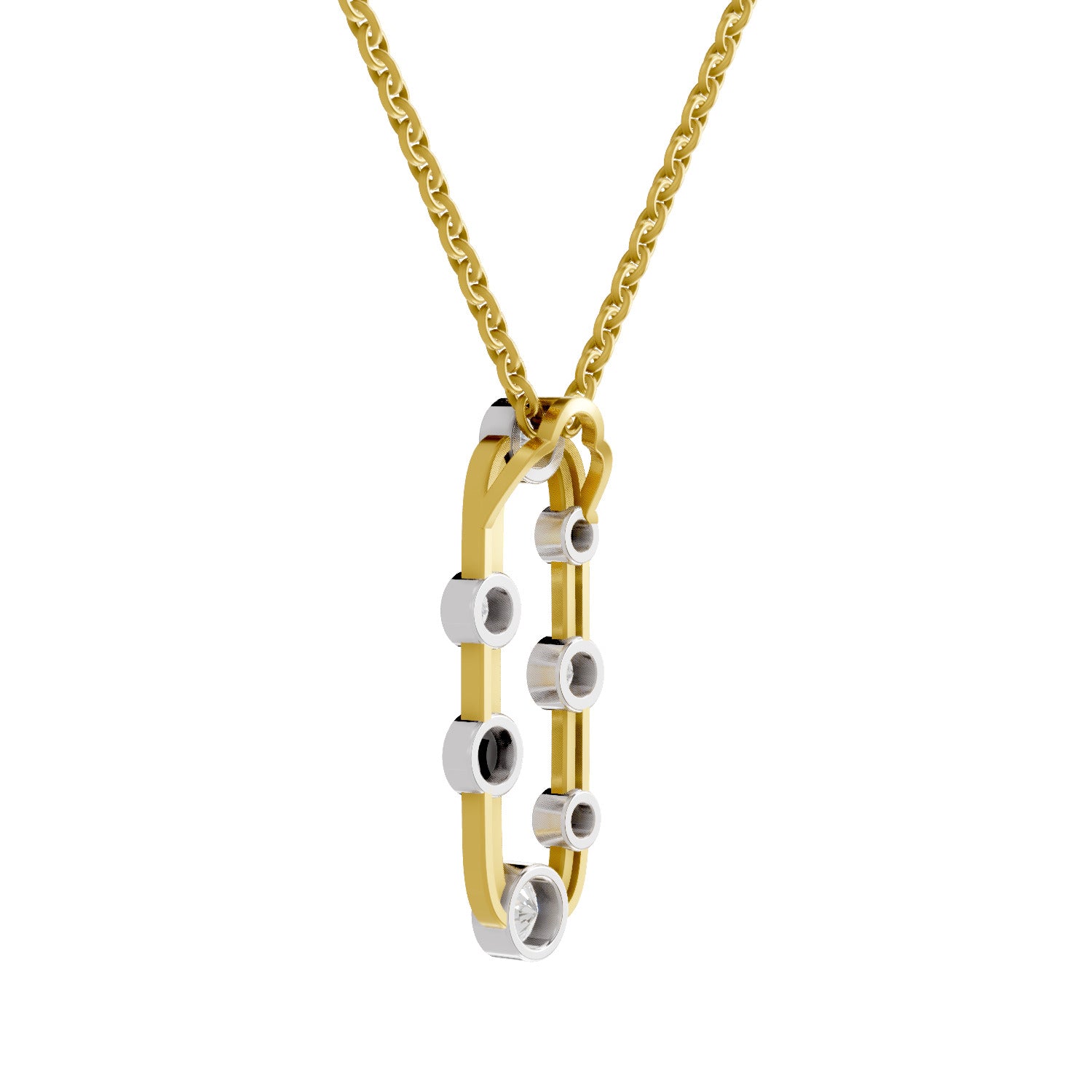 Lab Grown Diamond Pendant Necklace 0.45 Carat IGI Certified Round Shape 925 Sterling Silver Yellow Gold Plated Fashion Pendant Necklace