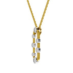 Lab Grown Diamond Pendant Necklace 0.45 Carat IGI Certified Round Shape 925 Sterling Silver Yellow Gold Plated Fashion Pendant Necklace