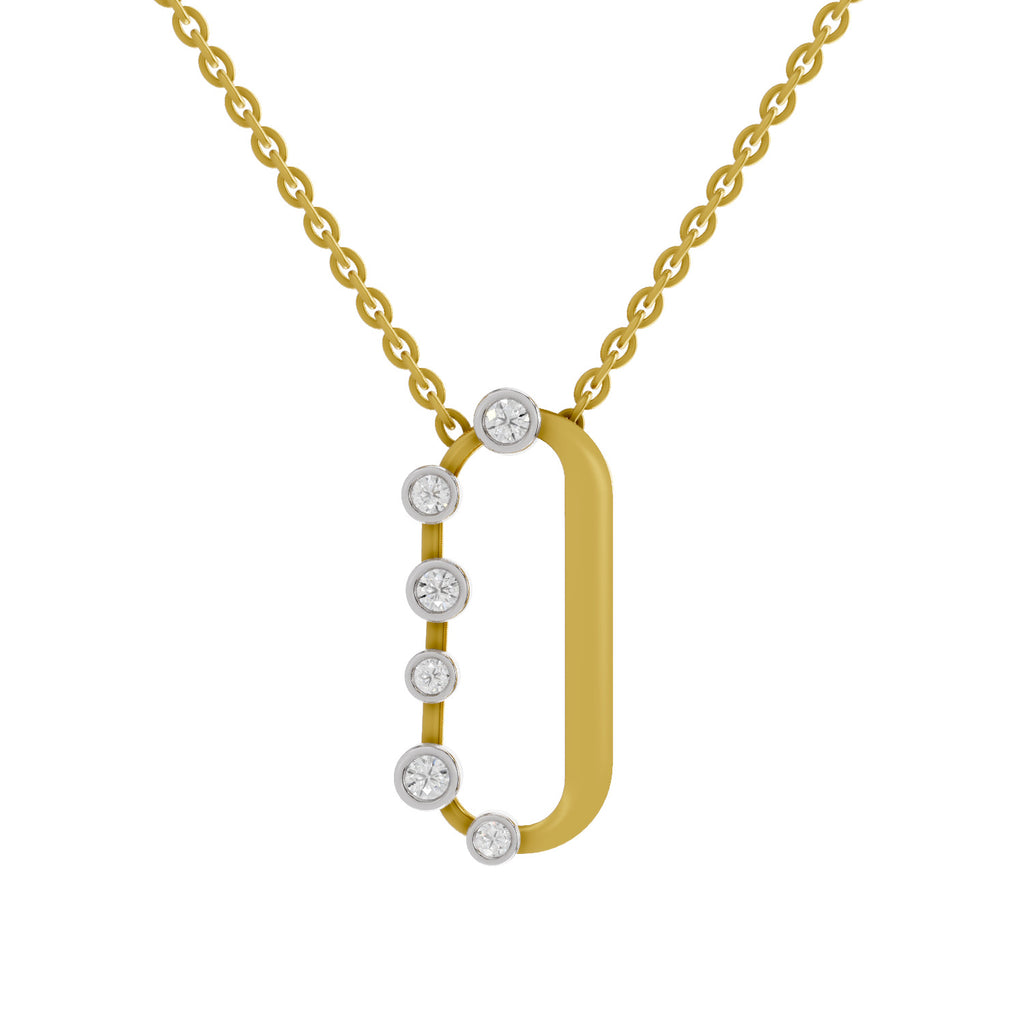 Lab Grown Diamond Pendant Necklace 0.31 Carat IGI Certified Round Shape 925 Sterling Silver Yellow Gold Plated Fashion Pendant Necklace