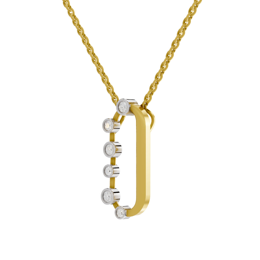 Lab Grown Diamond Pendant Necklace 0.31 Carat IGI Certified Round Shape 925 Sterling Silver Yellow Gold Plated Fashion Pendant Necklace