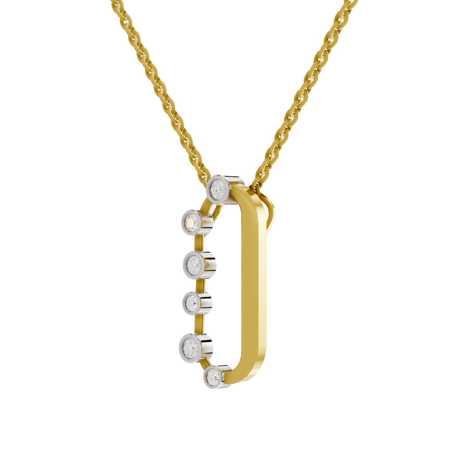 Lab Grown Diamond Pendant Necklace 0.31 Carat IGI Certified Round Shape 925 Sterling Silver Yellow Gold Plated Fashion Pendant Necklace