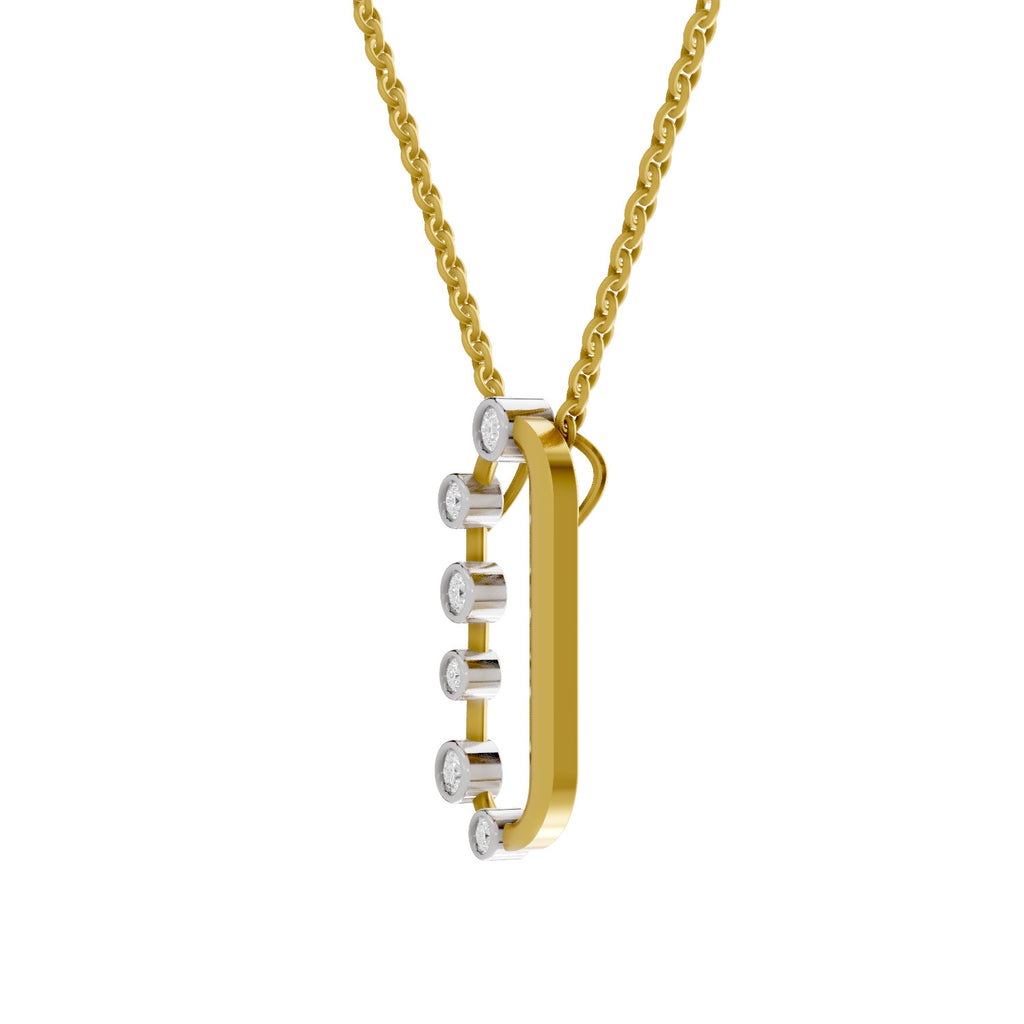 Lab Grown Diamond Pendant Necklace 0.31 Carat IGI Certified Round Shape 925 Sterling Silver Yellow Gold Plated Fashion Pendant Necklace