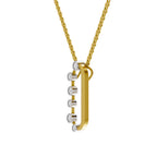 Lab Grown Diamond Pendant Necklace 0.31 Carat IGI Certified Round Shape 925 Sterling Silver Yellow Gold Plated Fashion Pendant Necklace