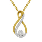 Lab Grown Diamond Pendant Necklace 0.4 Carat IGI Certified Round Shape 925 Sterling Silver Yellow Gold Plated Infinity Pendant Necklace