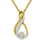 Lab Grown Diamond Pendant Necklace 0.4 Carat IGI Certified Round Shape 925 Sterling Silver Yellow Gold Plated Infinity Pendant Necklace