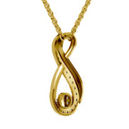 Lab Grown Diamond Pendant Necklace 0.4 Carat IGI Certified Round Shape 925 Sterling Silver Yellow Gold Plated Infinity Pendant Necklace