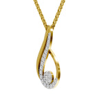 Lab Grown Diamond Pendant Necklace 0.4 Carat IGI Certified Round Shape 925 Sterling Silver Yellow Gold Plated Infinity Pendant Necklace