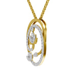 Lab Grown Diamond Pendant 0.61 Carat IGI Certified Round Shape 925 Sterling Silver Yellow Gold Plated Lotus Pendant