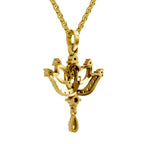 Lab Grown Diamond Pendant 0.49 Carat IGI Certified Round Shape 925 Sterling Silver Yellow Gold Plated Lotus Pendant