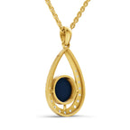Lab Grown Diamond Pendant Necklace 0.56 Carat IGI Certified Round Shape F-G VS Quality| 925 Sterling Silver Gold Plated Evil Eye Pendant Necklace