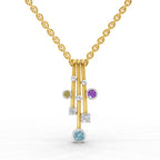 Lab Grown Diamond Pendant 0.1 Carat IGI Certified Round Shape 925 Sterling Silver Yellow Gold Plated Fancy Pendant