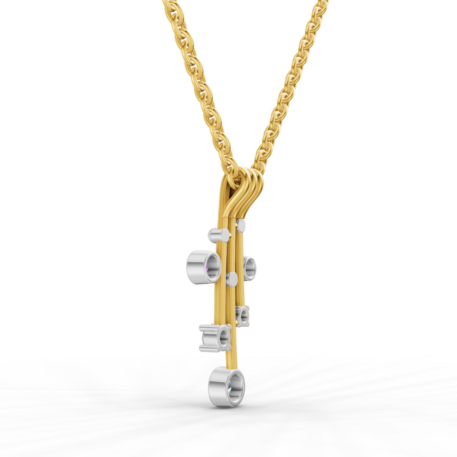 Lab Grown Diamond Pendant 0.1 Carat IGI Certified Round Shape 925 Sterling Silver Yellow Gold Plated Fancy Pendant