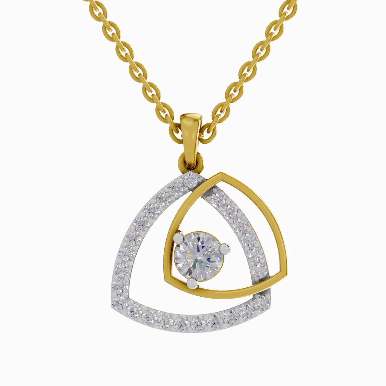 Lab Grown Diamond Pendant Necklace 0.9 Carat IGI Certified Round Shape F-G VS Quality| 925 Sterling Silver Gold Plated Fashion Pendant Necklace