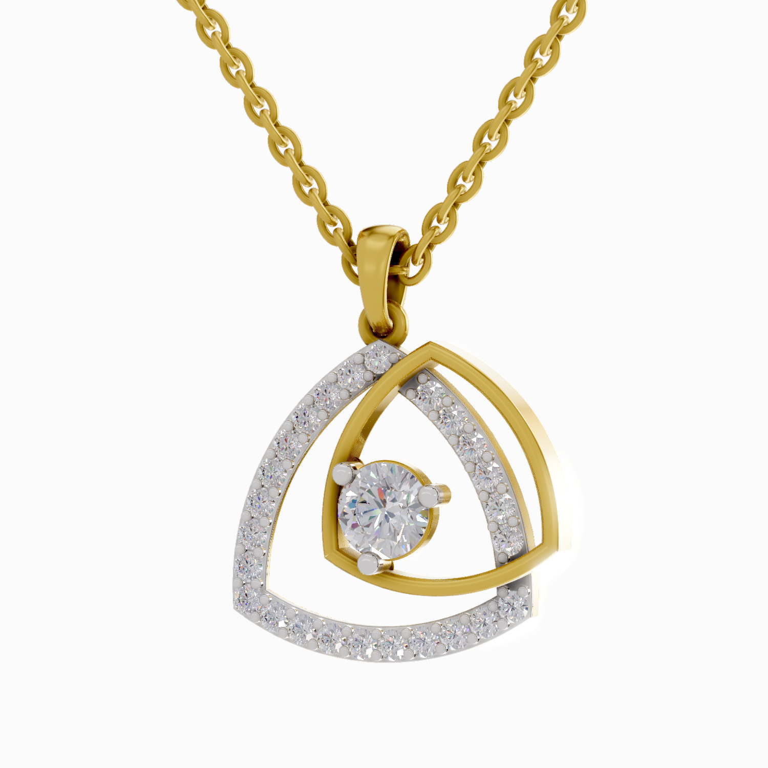 Lab Grown Diamond Pendant Necklace 0.9 Carat IGI Certified Round Shape F-G VS Quality| 925 Sterling Silver Gold Plated Fashion Pendant Necklace
