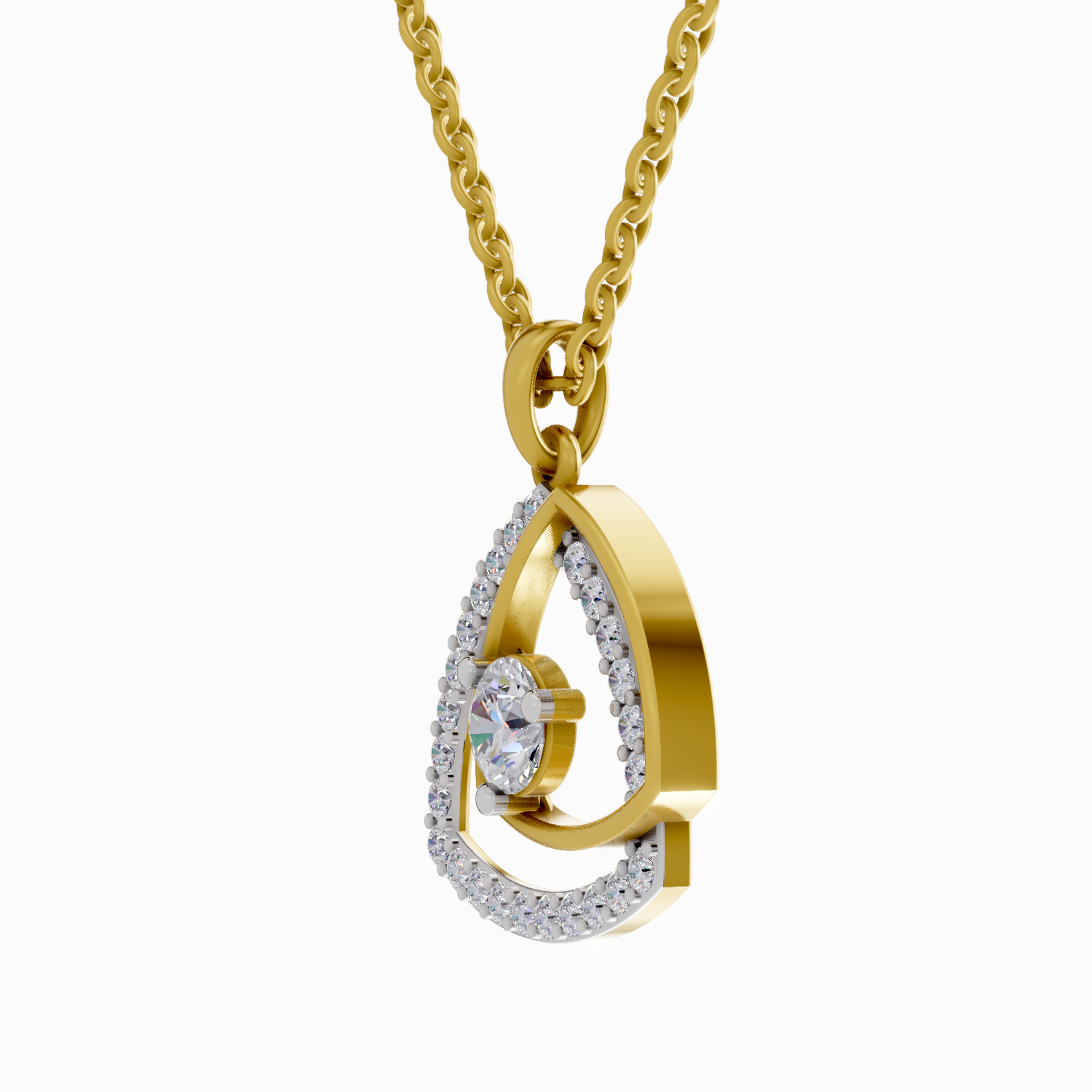 Lab Grown Diamond Pendant Necklace 0.9 Carat IGI Certified Round Shape F-G VS Quality| 925 Sterling Silver Gold Plated Fashion Pendant Necklace