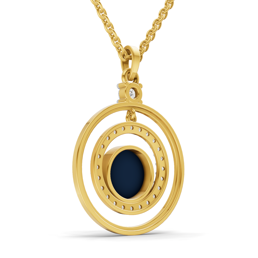 Lab Grown Diamond Pendant Necklace 0.59 Carat IGI Certified Round Shape F-G VS Quality| 925 Sterling Silver Gold Plated Evil Eye Pendant Necklace