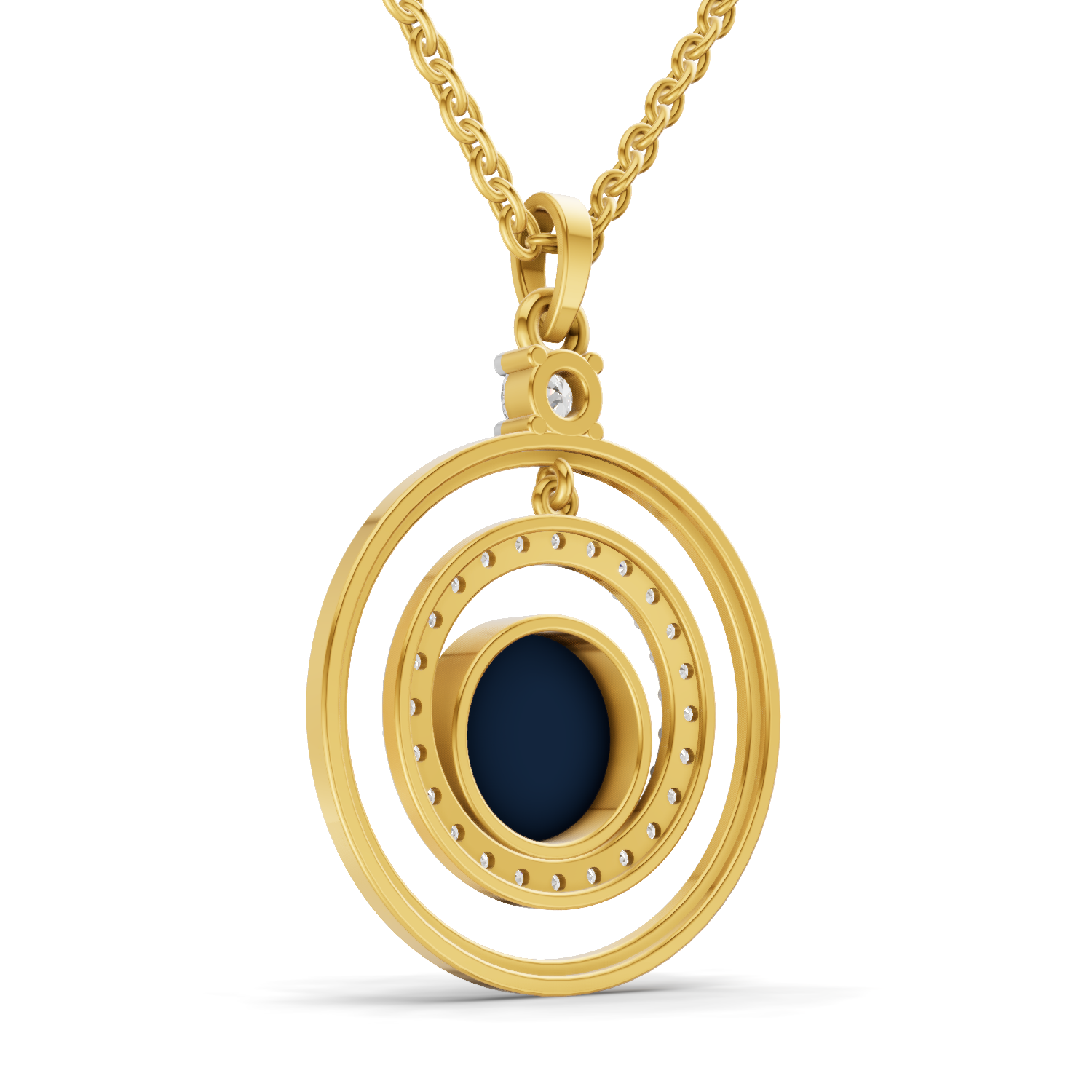 Lab Grown Diamond Pendant Necklace 0.59 Carat IGI Certified Round Shape F-G VS Quality| 925 Sterling Silver Gold Plated Evil Eye Pendant Necklace