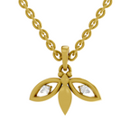 Lab Grown Diamond Pendant Necklace 0.04 Carat Round Shape 925 Sterling Silver Gold Plated Bee Pendant Necklace