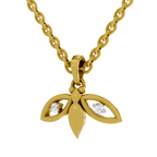 Lab Grown Diamond Pendant Necklace 0.04 Carat Round Shape 925 Sterling Silver Gold Plated Bee Pendant Necklace