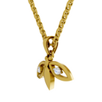 Lab Grown Diamond Pendant Necklace 0.04 Carat Round Shape 925 Sterling Silver Gold Plated Bee Pendant Necklace