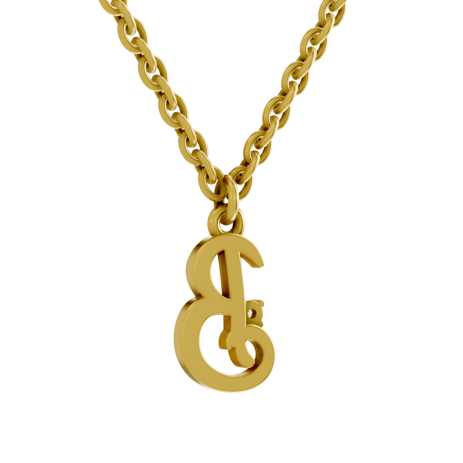 Lab Grown Diamond Pendant Necklace 0.02 Carat Round Shape 925 Sterling Silver Gold Plated Initial B Pendant Necklace