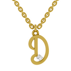Lab Grown Diamond Pendant Necklace 0.02 Carat Round Shape 925 Sterling Silver Gold Plated Kids Pendant Necklace