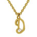 Lab Grown Diamond Pendant Necklace 0.02 Carat Round Shape 925 Sterling Silver Gold Plated Kids Pendant Necklace