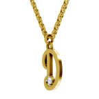 Lab Grown Diamond Pendant Necklace 0.02 Carat Round Shape 925 Sterling Silver Gold Plated Kids Pendant Necklace