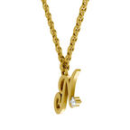 Lab Grown Diamond Pendant Necklace 0.02 Carat Round Shape 925 Sterling Silver Gold Plated Initial N Pendant Necklace