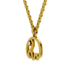 Lab Grown Diamond Pendant Necklace 0.01 Carat Round Shape 925 Sterling Silver Gold Plated Kid's Pendant Necklace