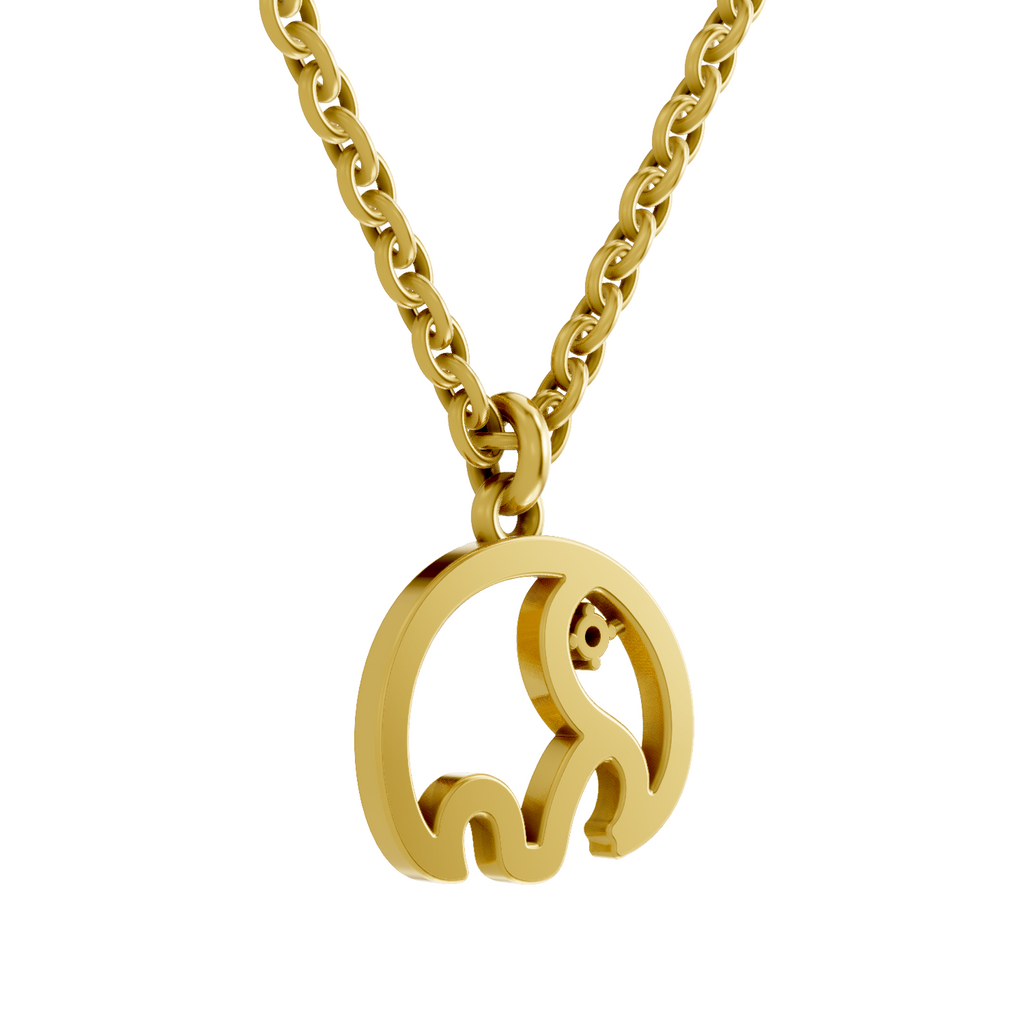 Lab Grown Diamond Pendant Necklace 0.01 Carat Round Shape 925 Sterling Silver Gold Plated Kid's Pendant Necklace