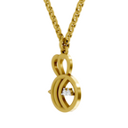 Lab Grown Diamond Pendant Necklace 0.02 Carat Round Shape 925 Sterling Silver Gold Plated Busy Bee Pendant Necklace
