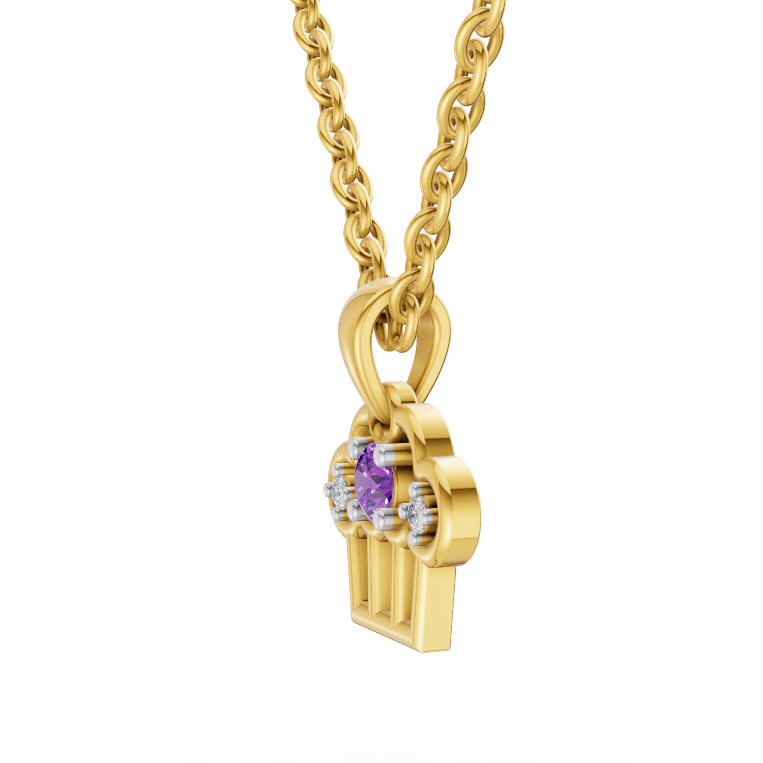 Lab Grown Diamond Pendant Necklace 0.02 Carat Round Shape 925 Sterling Silver Gold Plated Cupcake Charm Pendant Necklace