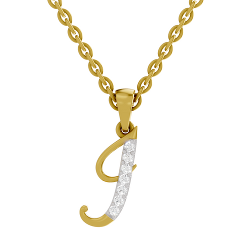 Lab Grown Diamond Pendant Necklace 0.07 Carat Round Shape 925 Sterling Silver Gold Plated Kid's Pendant Necklace