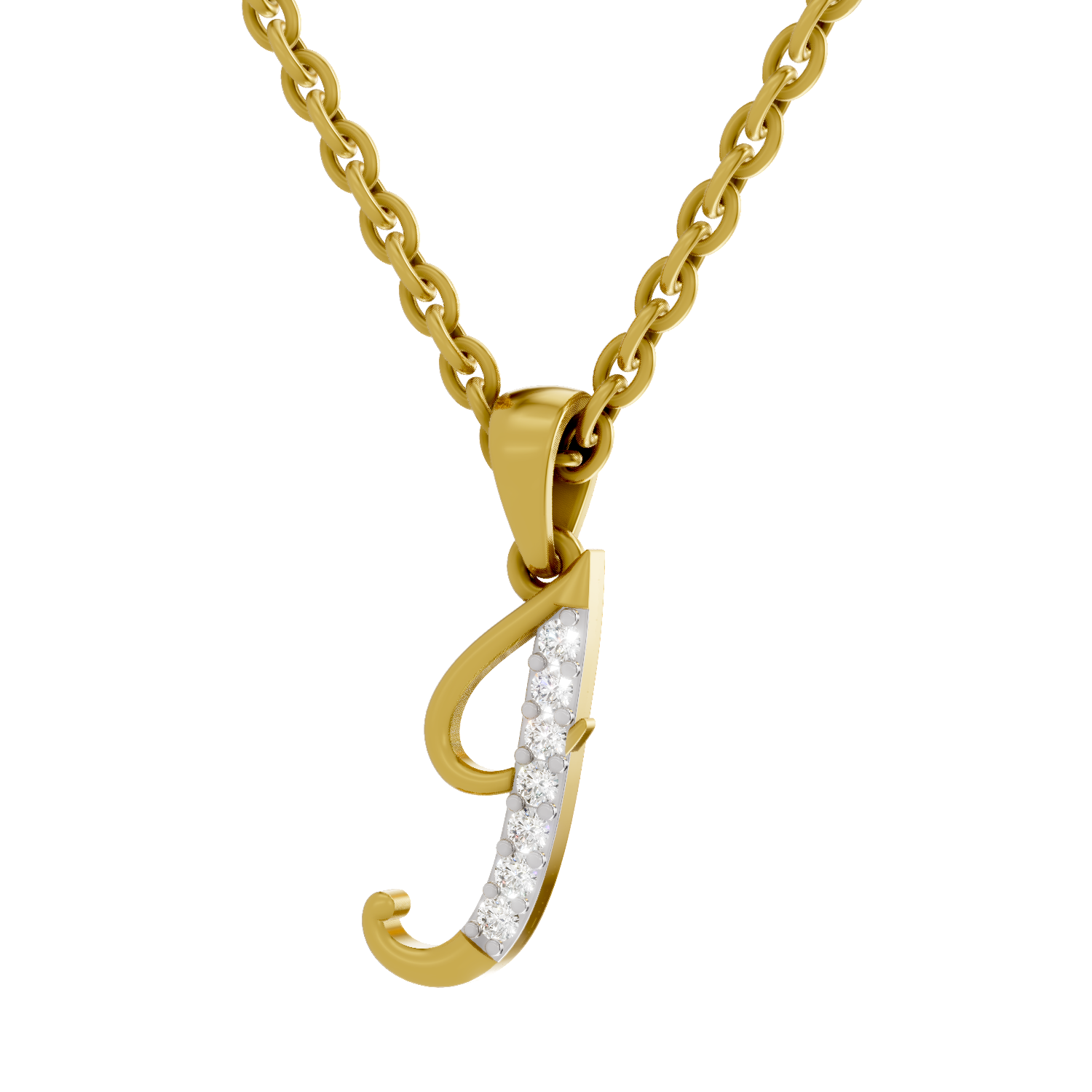 Lab Grown Diamond Pendant Necklace 0.07 Carat Round Shape 925 Sterling Silver Gold Plated Kid's Pendant Necklace