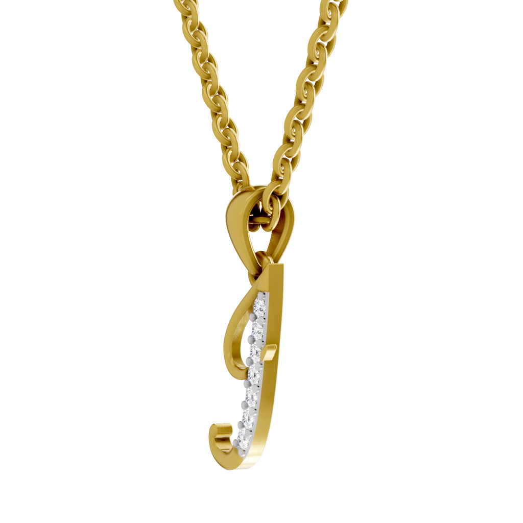 Lab Grown Diamond Pendant Necklace 0.07 Carat Round Shape 925 Sterling Silver Gold Plated Kid's Pendant Necklace