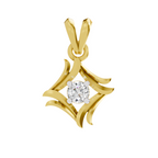 Lab Grown Diamond 0.16CT 925 Sterling Silver Gold Plated Round Shape Pendant