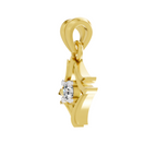 Lab Grown Diamond 0.16CT 925 Sterling Silver Gold Plated Round Shape Pendant