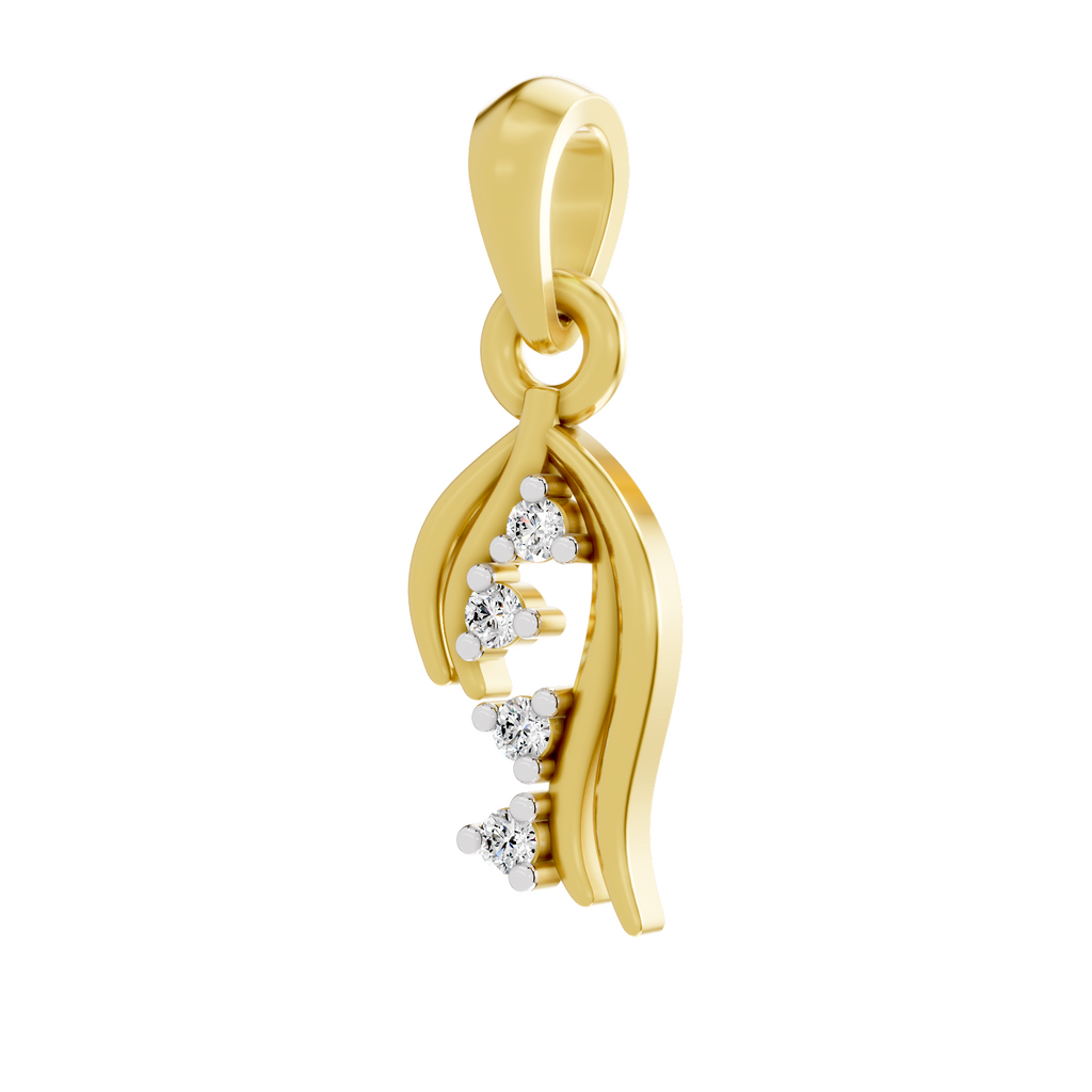 Lab Grown Diamond 0.04CT 925 Sterling Silver Gold Plated Round Shape Pendant