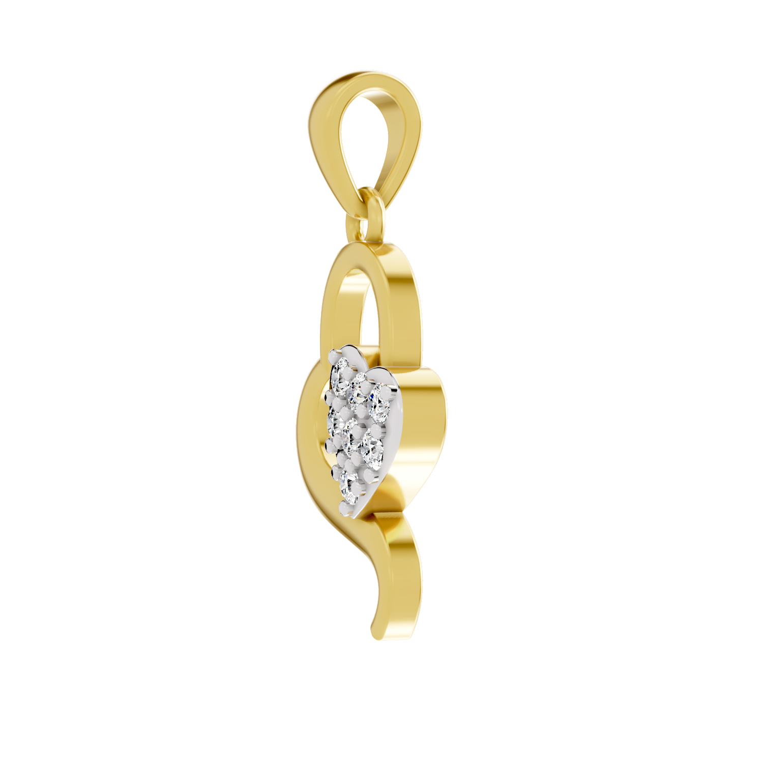 Lab Grown Diamond 0.13CT 925 Sterling Silver Gold Plated Round Shape Pendant