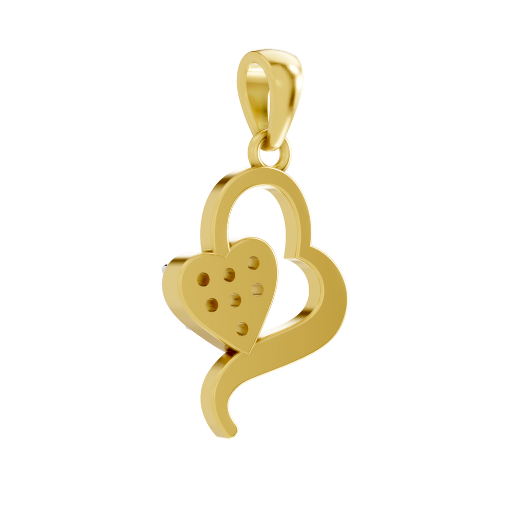 Lab Grown Diamond 0.13CT 925 Sterling Silver Gold Plated Round Shape Pendant