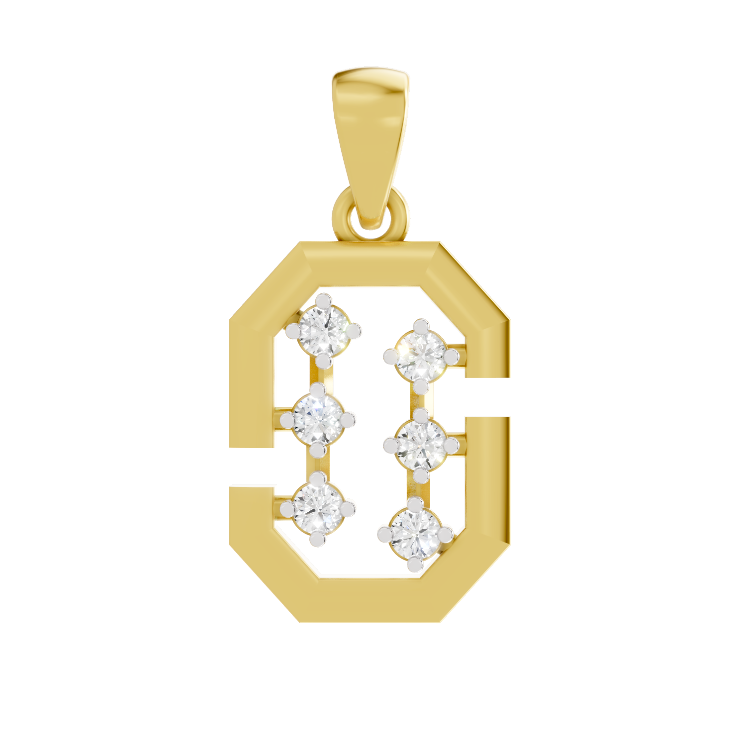 Lab Grown Diamond 0.15CT 925 Sterling Silver Gold Plated Round Shape Pendant