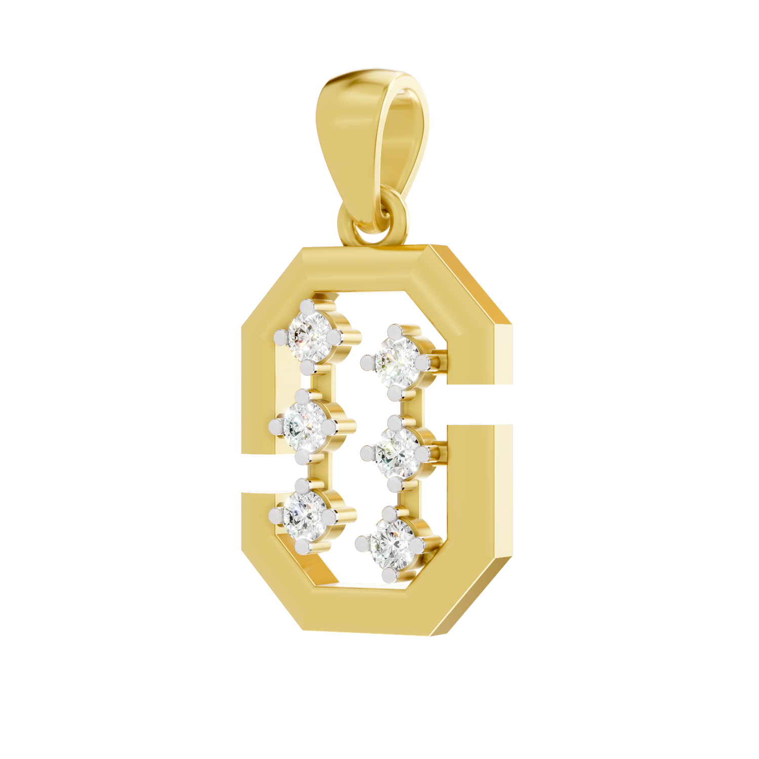 Lab Grown Diamond 0.15CT 925 Sterling Silver Gold Plated Round Shape Pendant