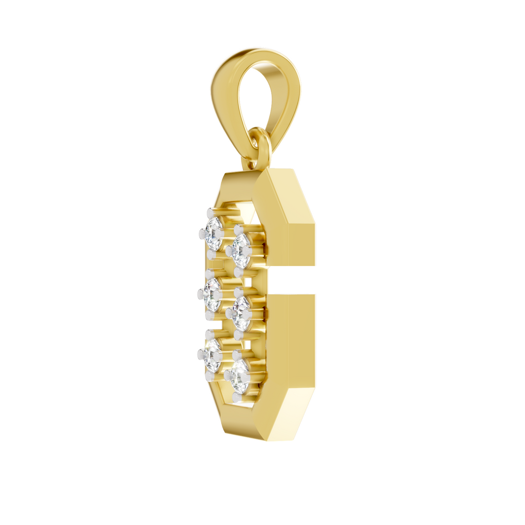 Lab Grown Diamond 0.15CT 925 Sterling Silver Gold Plated Round Shape Pendant