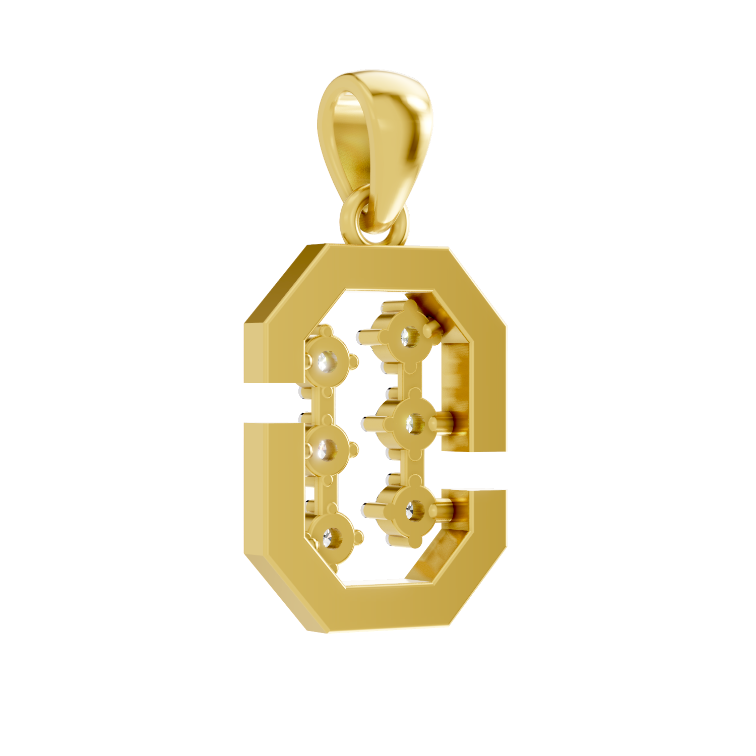 Lab Grown Diamond 0.15CT 925 Sterling Silver Gold Plated Round Shape Pendant