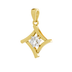 Lab Grown Diamond 0.1CT 925 Sterling Silver Gold Plated Round Shape Pendant