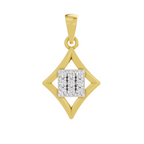 Lab Grown Diamond 0.11CT 925 Sterling Silver Gold Plated Round Shape Pendant