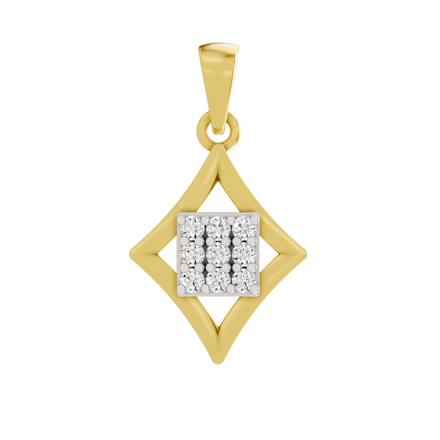 Lab Grown Diamond 0.11CT 925 Sterling Silver Gold Plated Round Shape Pendant