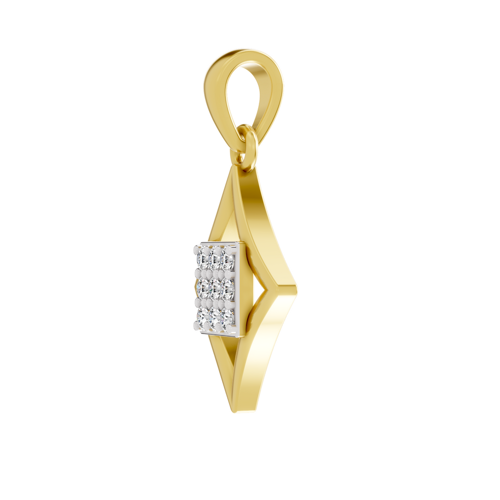 Lab Grown Diamond 0.11CT 925 Sterling Silver Gold Plated Round Shape Pendant